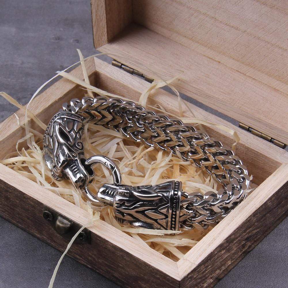 Link Chain Rock Viking Dragon Charm Bracelet