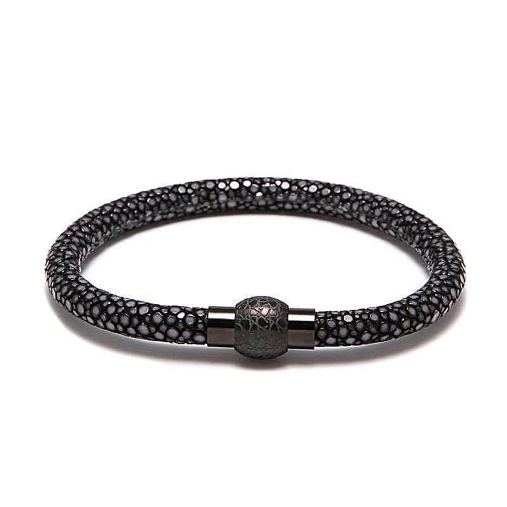 Mens Leather Bracelet Mens Exotic Luxury Leather Black Globe Bracelets 15cm / Black