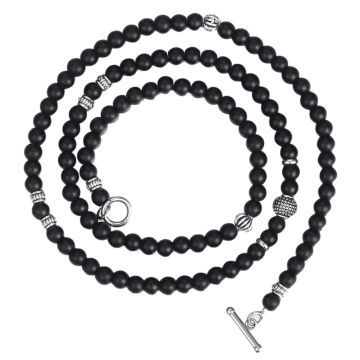 Necklaces Mens Beaded Arrowhead Necklaces Black