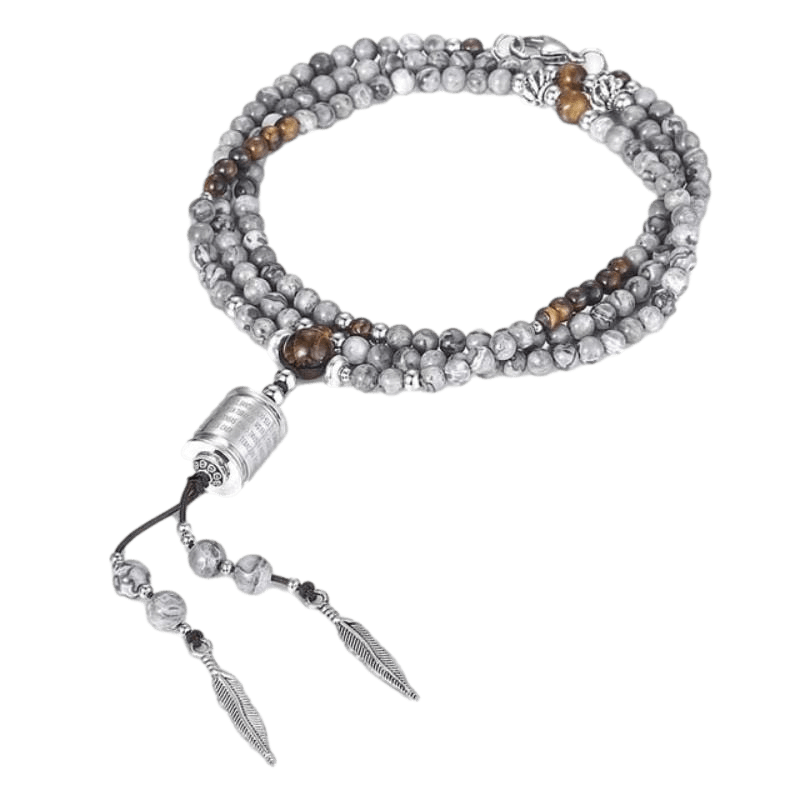 Necklaces Mens Beaded Arrowhead Necklaces Silver/Brown