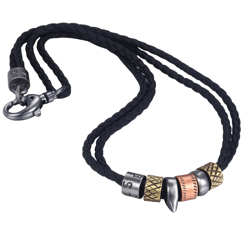 Black Leather Rustic Rope Choker Necklace Necklaces Unique Leather Bracelets Bronze  