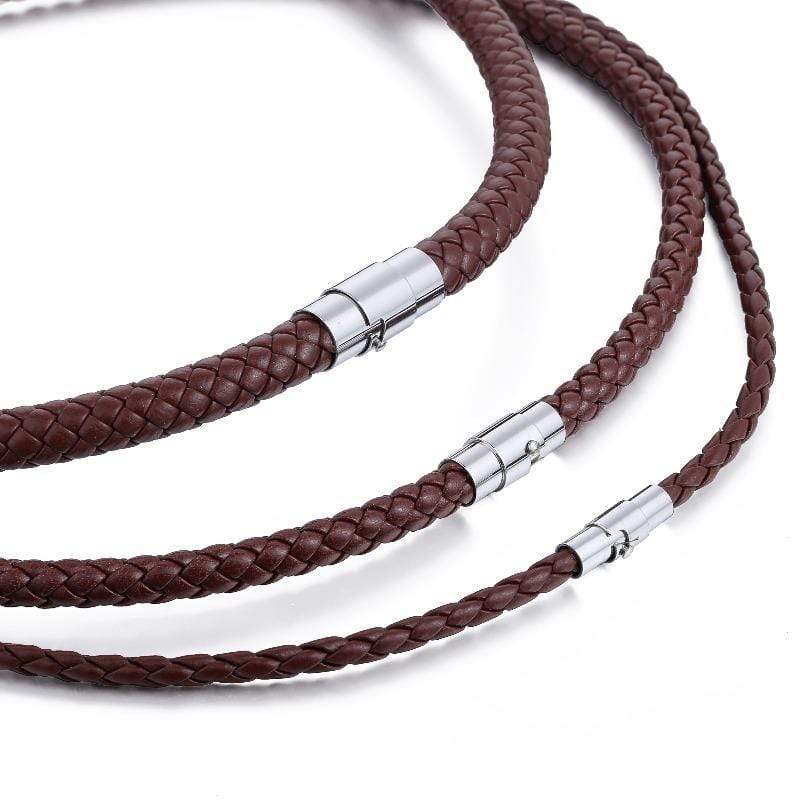 Necklaces Mens Classic Leather Choker Necklace