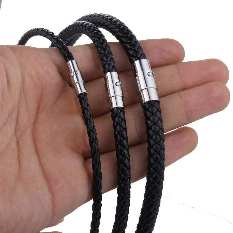 Necklaces Mens Classic Leather Choker Necklace