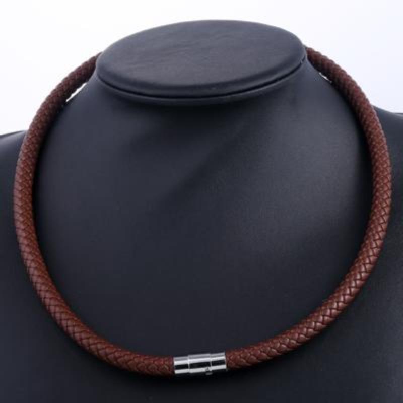 Necklaces Mens Classic Leather Choker Necklace