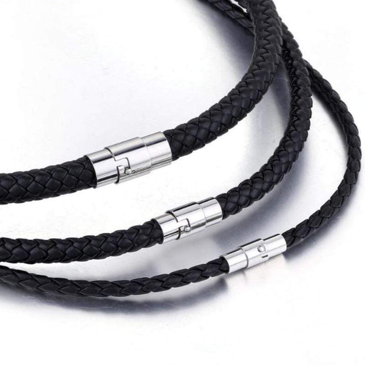 Necklaces Mens Classic Leather Choker Necklace