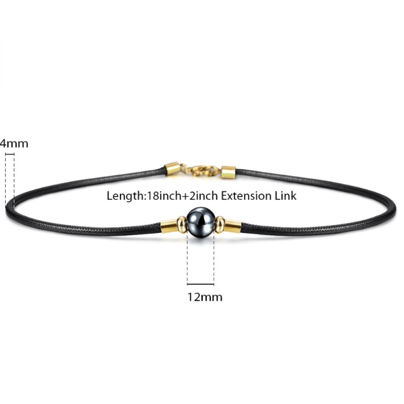 Mens Hematite Stone Leather Choker Necklace Necklaces Unique Leather Bracelets   