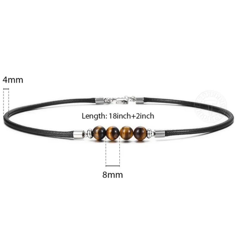 Mens Tigers Eye Leather Cord Choker Necklaces Necklaces Unique Leather Bracelets Brown  