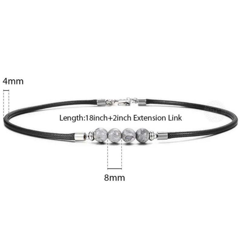 Mens Tigers Eye Leather Cord Choker Necklaces Necklaces Unique Leather Bracelets Grey  