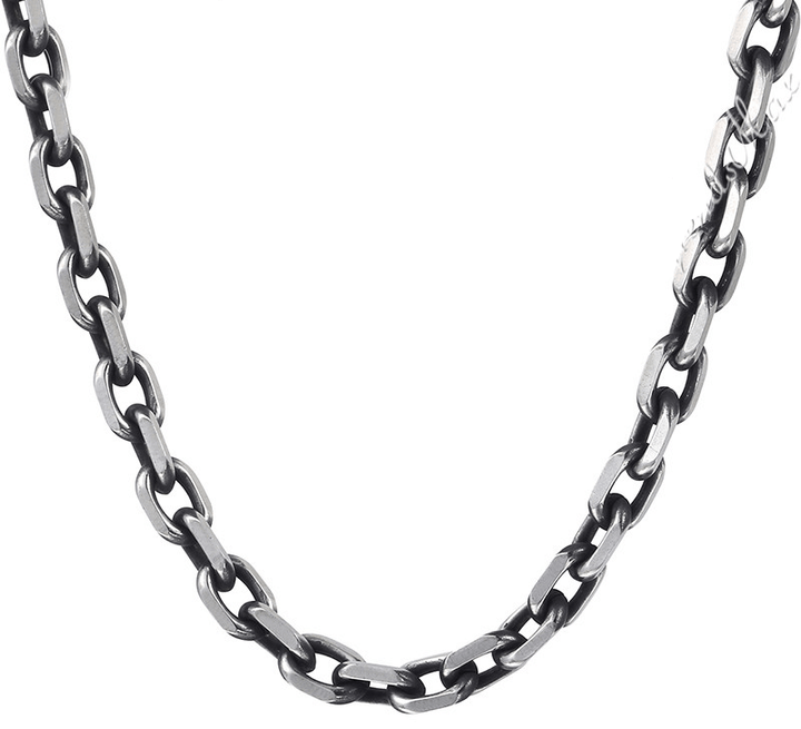 Necklaces Mens Wide Stainless Steel Cuban Link Chain Necklace 70cm / Silver