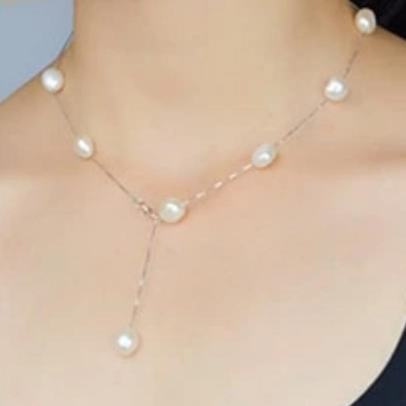Womens Baroque Pearl Necklace Necklaces Unique Leather Bracelets 45cm White 