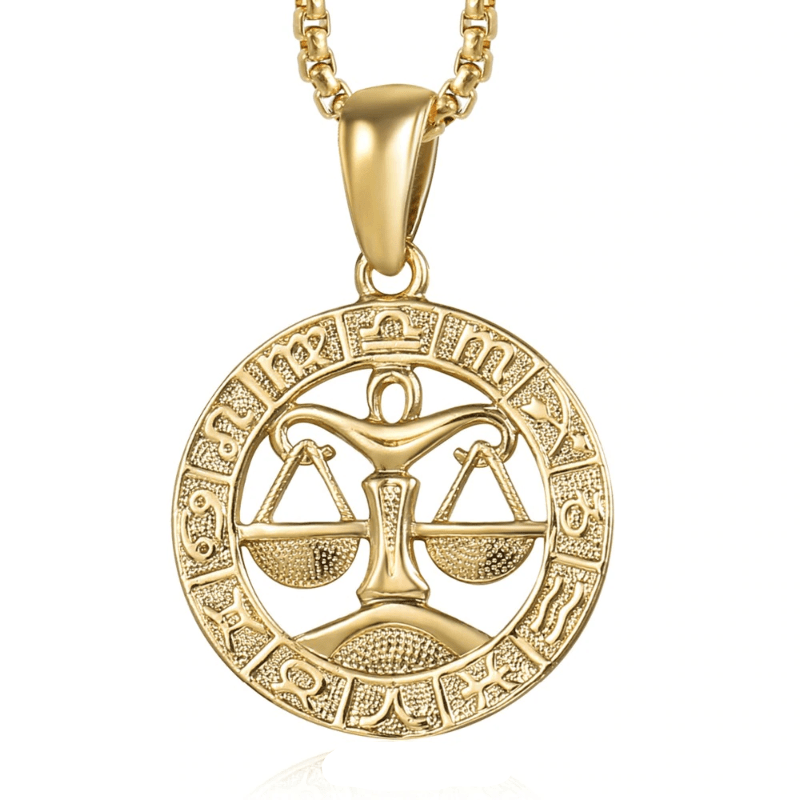 Necklaces Womens Gold Libra Pendant Necklace