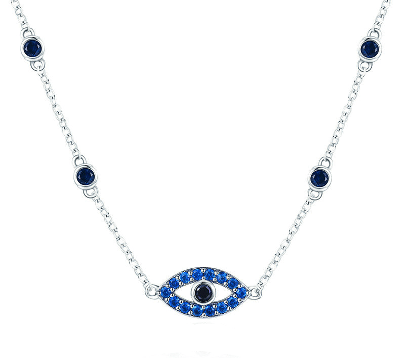 Necklaces Womens Pave' Stone Evil Eye Necklace