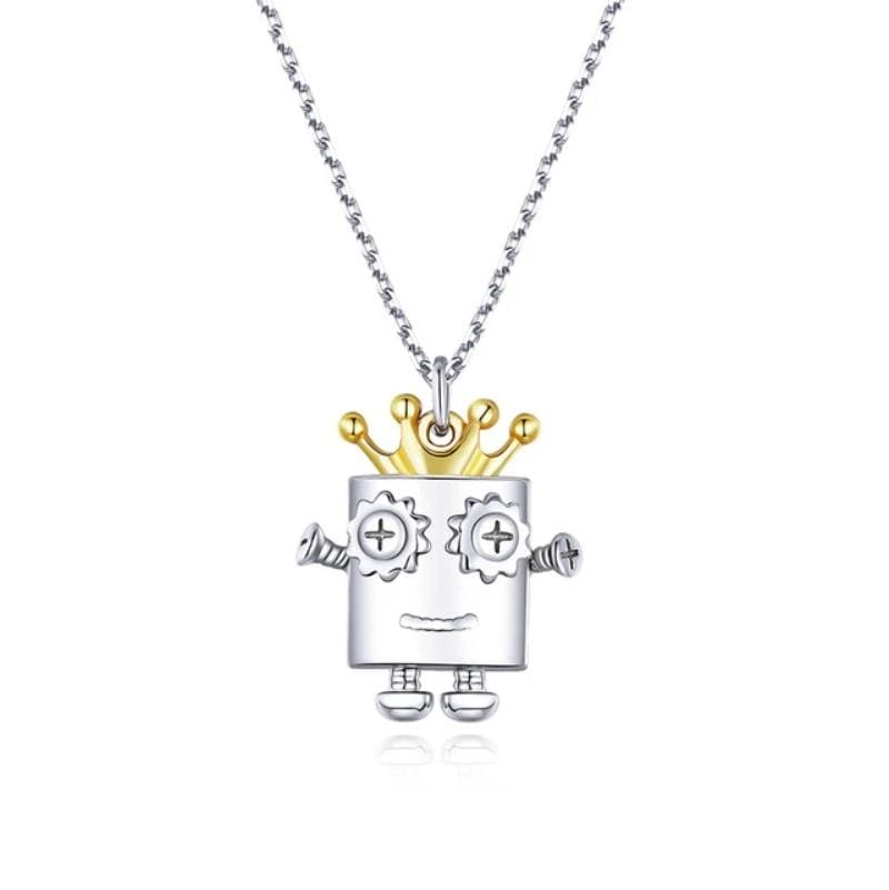 Necklaces Womens Robot Love Pendant Necklace