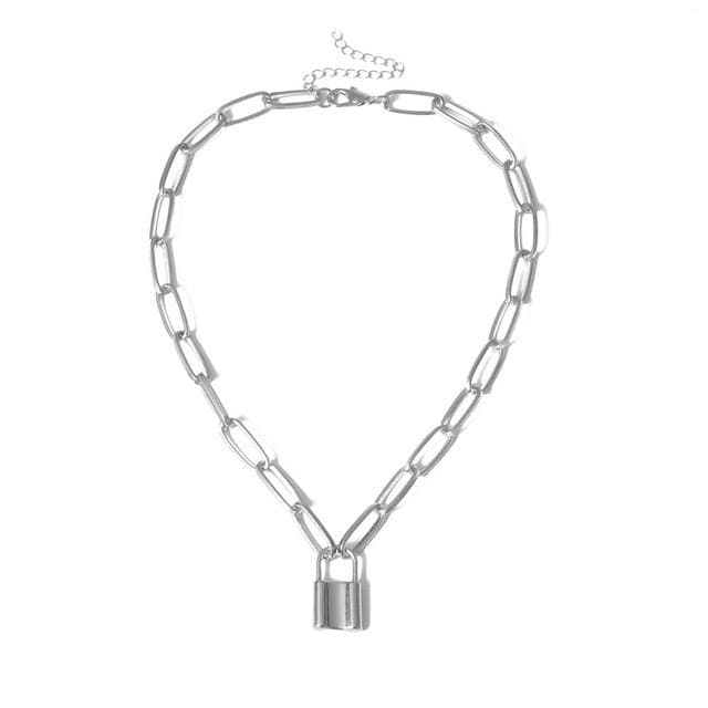Womens Choker Punk Lock Necklace Necklaces Unique Leather Bracelets Silver  