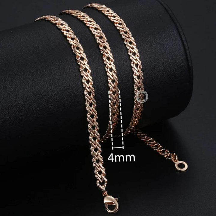 Necklaces Womens Rose Gold Braided Link Necklace