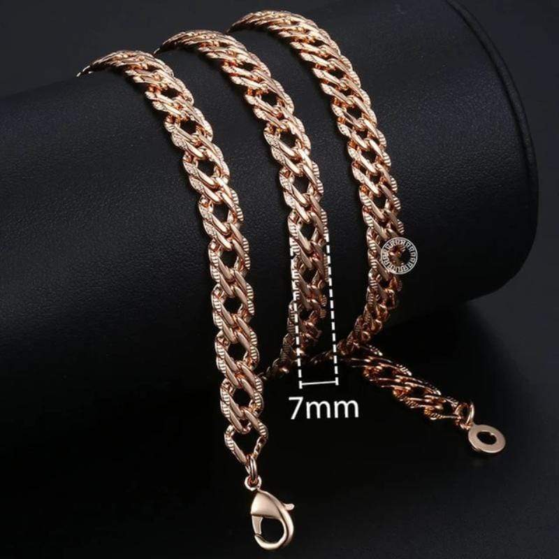 Necklaces Womens Rose Gold Braided Link Necklace Rose Gold/12 / 18inch