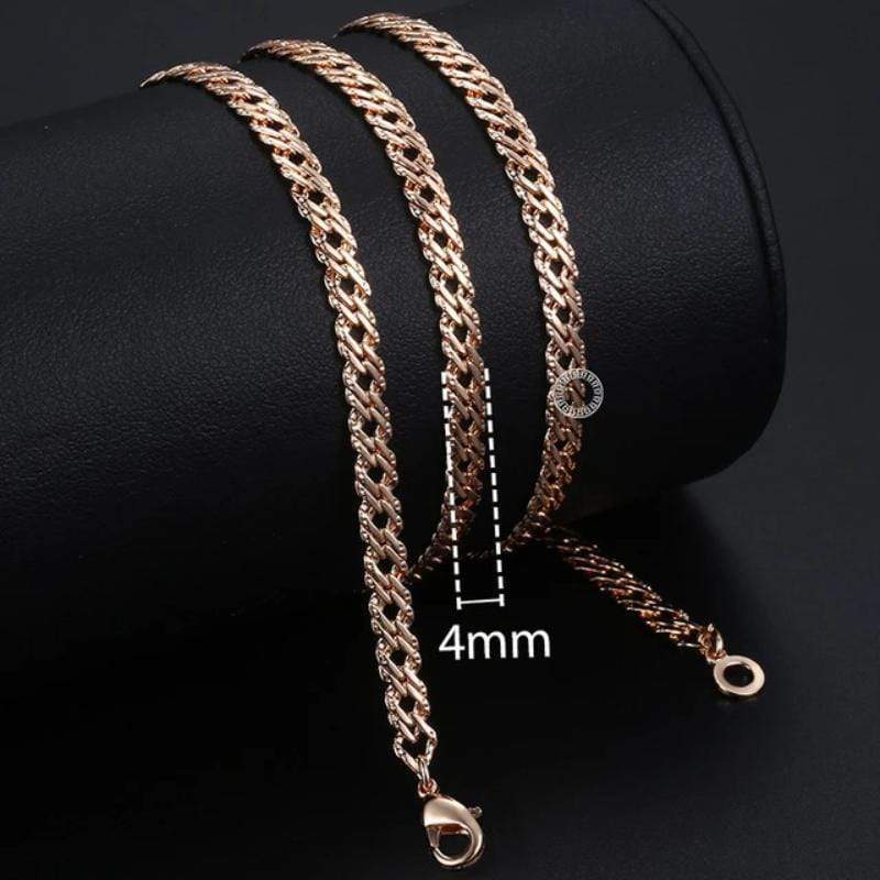 Womens Rose Gold Braided Link Necklace Necklaces Unique Leather Bracelets Rose Gold 18inch 