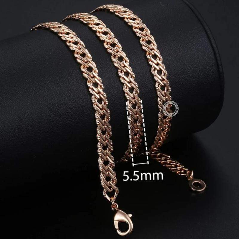 Necklaces Womens Rose Gold Braided Link Necklace Rose Gold/8 / 18inch