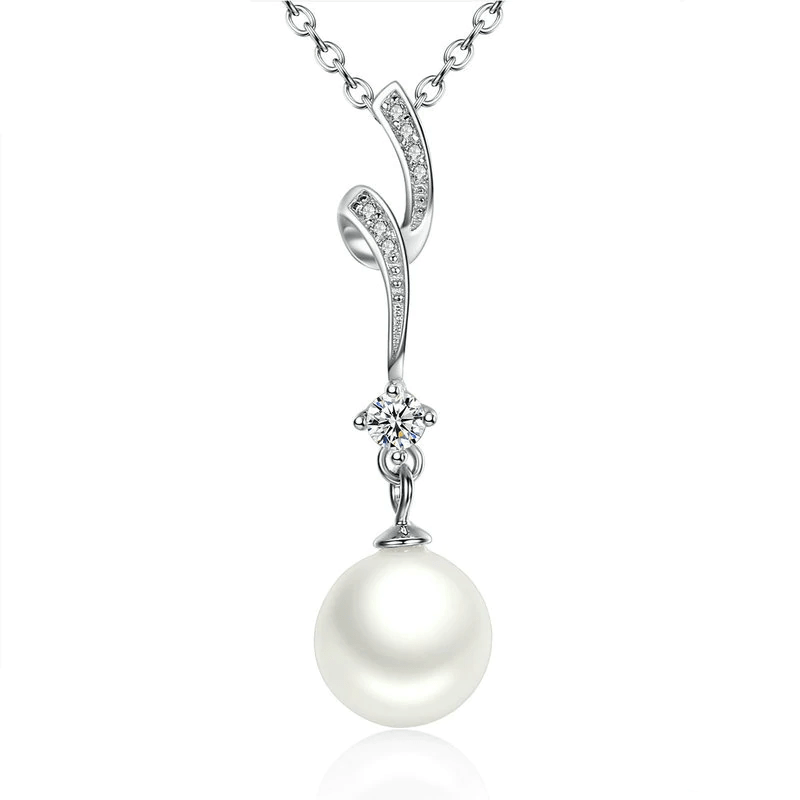 Necklaces Womens Wave Chain Pearl Necklace