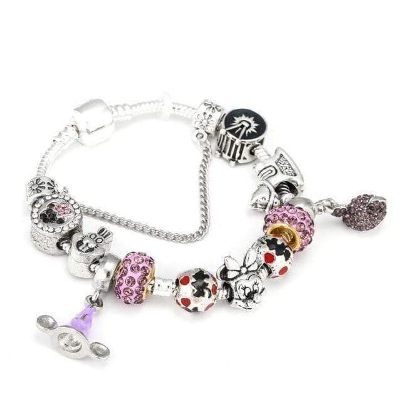 Childrens Charm Bracelet Charm Unique Leather Bracelets Purple/Black 18cm 