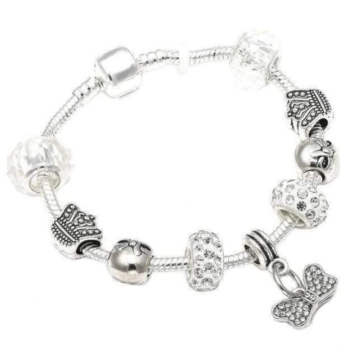 Childrens Charm Bracelet Charm Unique Leather Bracelets Rhodium 18cm 