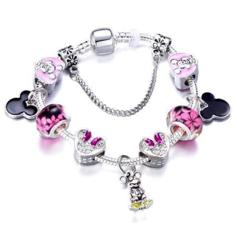 Childrens Charm Bracelet Charm Unique Leather Bracelets Violet 18cm 
