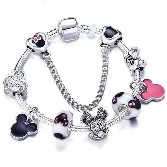 Childrens Charm Bracelet Charm Unique Leather Bracelets White/Black 18cm 