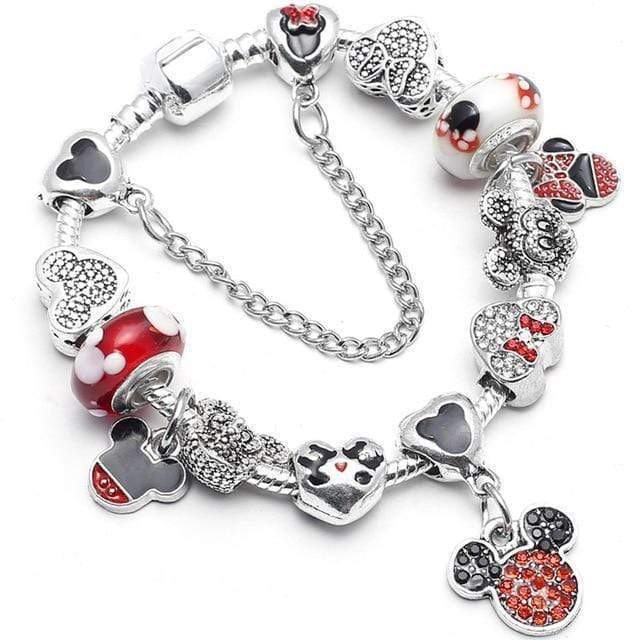 Kids Charm Bracelet Charm Unique Leather Bracelets Silver/A7 16cm 