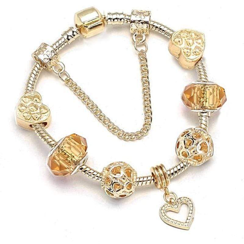 Pandora Pandora Styled Golden Charm Bracelets Gold/Blond / 17cm