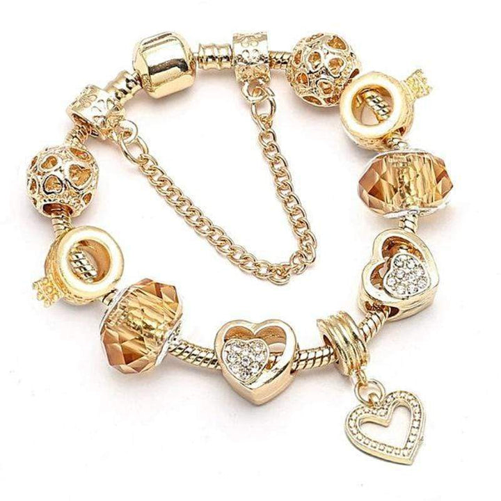 Pandora Pandora Styled Golden Charm Bracelets Gold/Butterscotch / 17cm