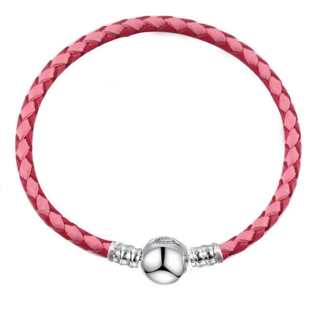 Leather Rope Bracelets: The Perfect Way to Stack Your Style Leather Unique Leather Bracelets Pink/2 17cm 