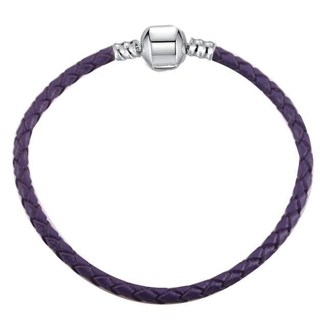 Leather Rope Bracelets: The Perfect Way to Stack Your Style Leather Unique Leather Bracelets Purple/1 17cm 
