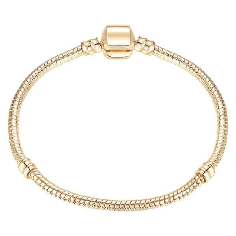 Shimmering Chain Bracelet Charm Unique Leather Bracelets Gold 17cm 