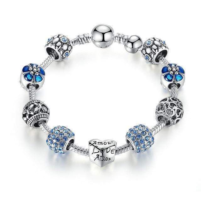 Pandora Pandora Styled Silver Charm Bracelet Blue / 20cm