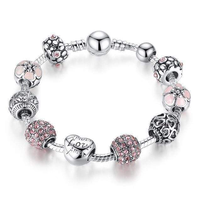 Pandora Pandora Styled Silver Charm Bracelet Pink / 20cm
