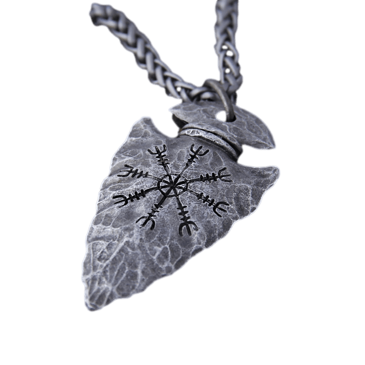 Pendant Necklaces "Helm of Awe" and "Viking Vegvisir" Viking Spear Pendant Necklace Helm of Awe / 70cm