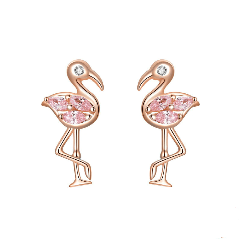 Stud Pink Flamingo Earrings